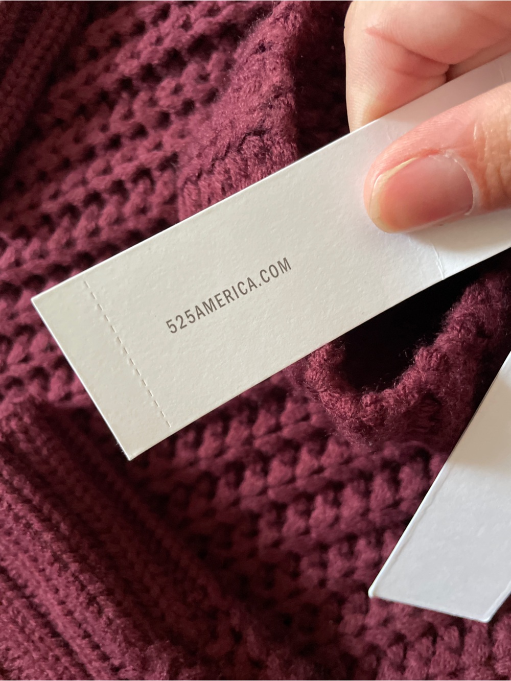 525 America | Oversized Shaker Knit Sweater Dress - Malbec Burgundy NEW w Tags - Picture 5 of 5